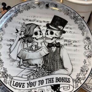Eaton Fine Dining “Love You to the Bones”Skeleton Halloween Decorative Plates 4